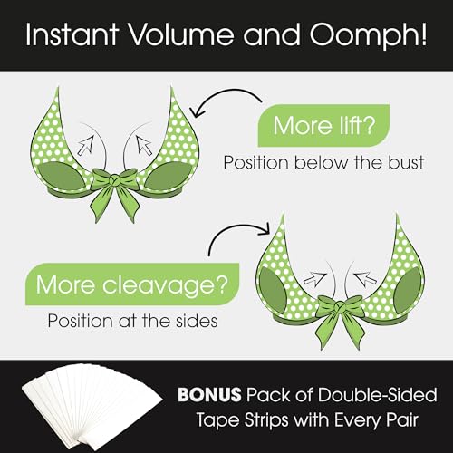 Double Scoop® Push Up Inserts w/Bonus Tape Sticky Strips, Instant Breast Implants, Replacement Bra Pads, Padded Bralette Hack, Breast Lift, Foam Bra Filler Insert, Bra Stuffer, Cup Size A/B (Brown)4