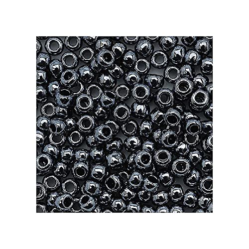 10 g TOHO Round Seed Beads Rocailles, Size 11/0, Metallic Hematite (# 81), Japan, Glass — image 1