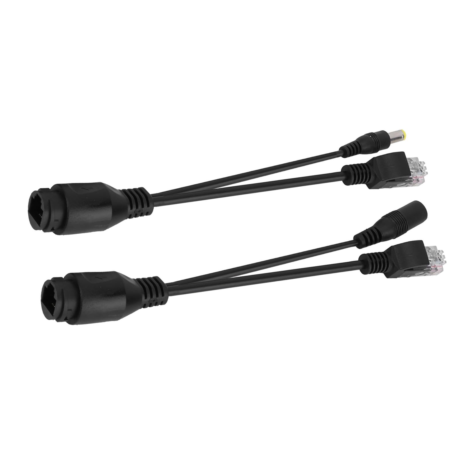Passive POE Adapter Cable Splitter Injector Waterproof, 12V Power Over Ethernet, Plug and Play for WLAN, Router, Security Monitoring with Transmission Distance Up to 130 ft (Black)