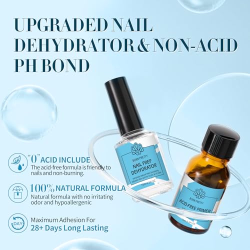 BORN PRETTY Nail Dehydrator and Primer Set, Acid Free Natural Nail Prep Dehydrate & Nail Bond Primer Set Fast Air Dry for Gel Nail Polish and Acrylic Powder Nail Supplies Set 0.5oz - Image 3