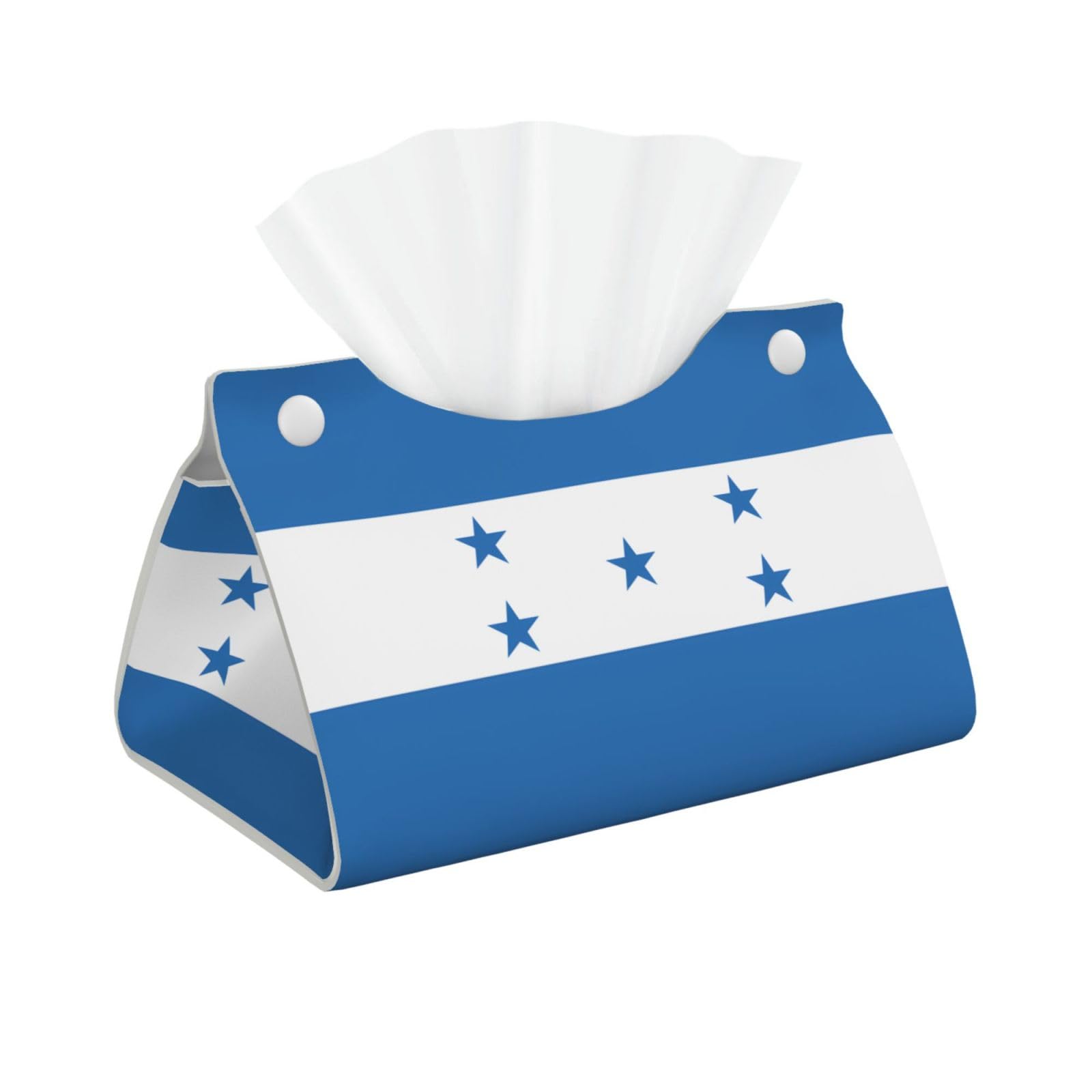 Flag of Honduras Print Long Tissue Box Cover Holder Foldable Leather Organizer for Vanity, Nightstand, Desk & Bathroom