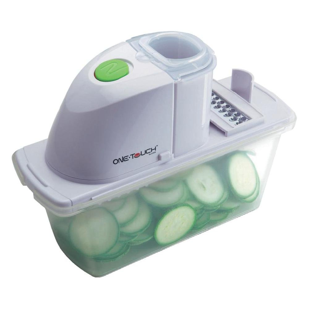 One Touch KC25 Automatic Battery Operated Mandoline Slicer with Interchangeable Blades