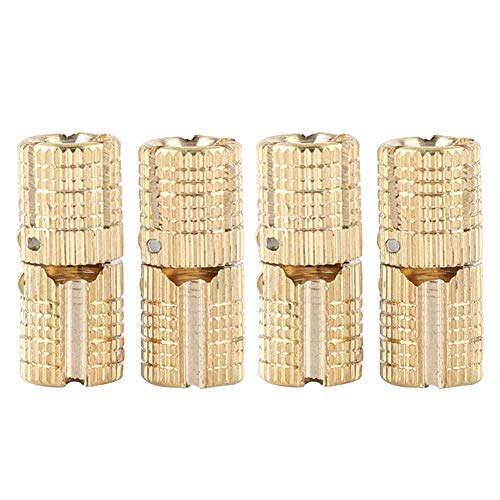 4Pcs Hidden Furniture Hinge Brass Concealed Barrel Wooden Box 8mm 180° Opening Angle for DIY Jewelry Cabinet Gift Box Hand Craft,10kg /2pcs Max. Load Capacity - Image 2