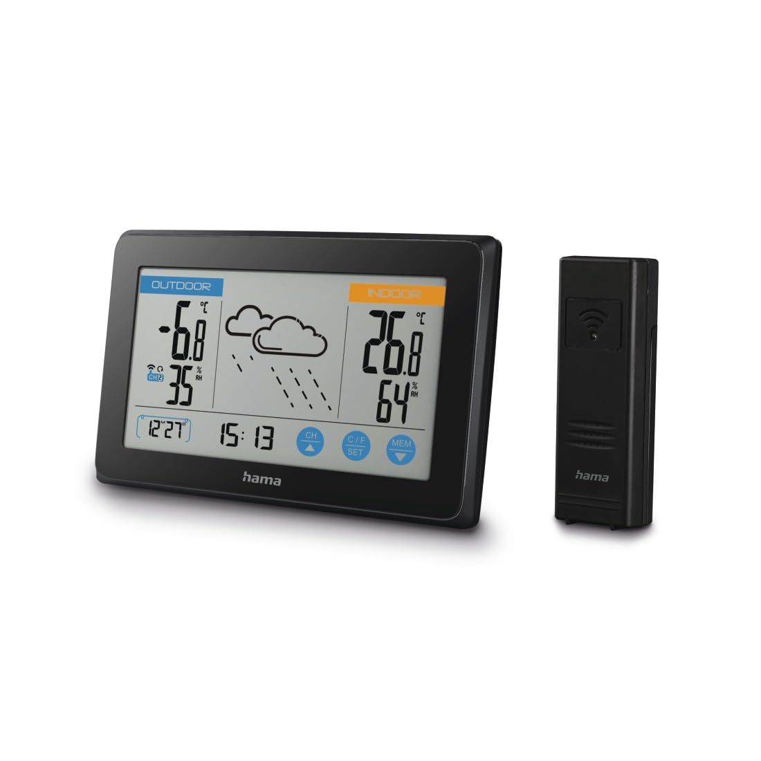 HamaWetterstation Touch Weather Stations, Black, One size