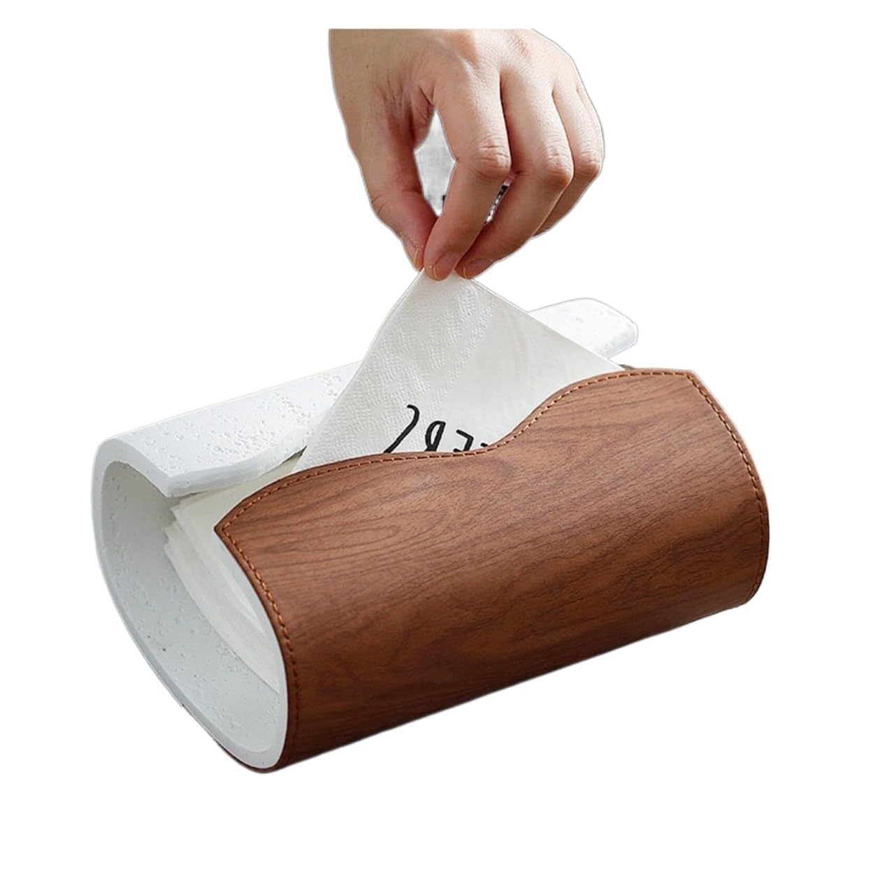 Kosmetiktuch-Spenderbox Natürliche Travertin-Texturen, Taschentuchbox-Abdeckung, rechteckige Körnung, Schwerer Sandstein-Halter Must-Haves für die Wohnung(White)
