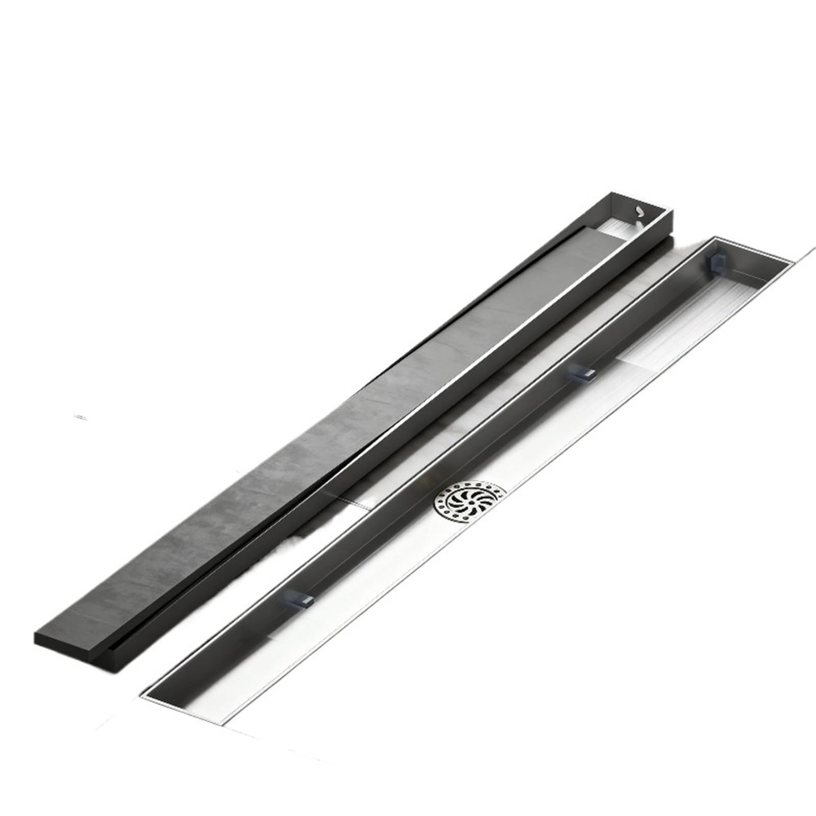 Canale Doccia 5.5CM Estremamente stretto 20-90CM Scarico a pavimento Minimo Lineare Doccia Bagno Acciaio inossidabile 304
