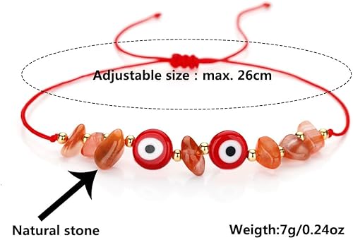 Miniatura 2 de Pulsera de cuentas de cristal de mal de ojo irregular, hecha a mano, ajustable, multicolor, multicolor, cuerda de cuerda inspiradora, amuleto