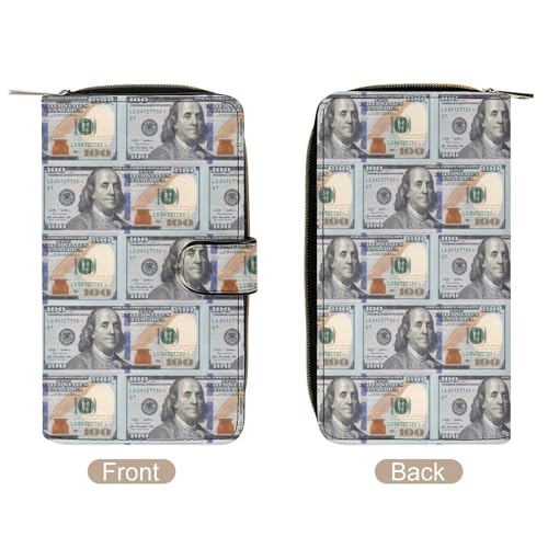 The Official $100 Dollar Bill Womens Wallet Travel Long Purse Zippered Clutch Credit Card Holder for Men3
