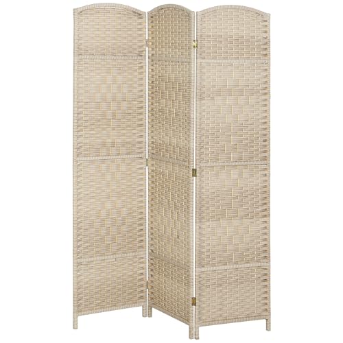 HOMCOM Paravent intérieur en Bois, 3 Panneaux, 135 x 180 cm, séparateur de pièce Pliable, pour...