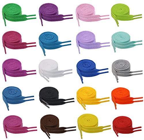 Tupalizy 20 Colors Laces for Sneakers, Flat Shoe Strings for Athletic Running, Gym, Golf Shoes, Boots - 33Inch, 20 Pairs