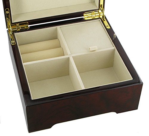 Lutèce Créations Caja de música para joyas/joyero musical de madera con reproducción de un cuadro famoso - El vals de Johannes Brahms