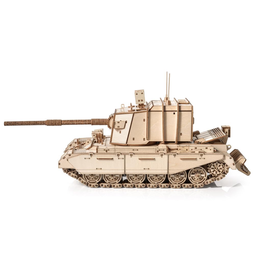 little story World of Tanks Panzer 3D Holzmodell – Panzerkampfwagen Offizielles Lizenzmodell zum Zusammenbauen - DYI Kriegsmaschine Lernspielzeug Bausatz für Kinder Holz Kampfpanzer 3D-Puzzle (FV4005)