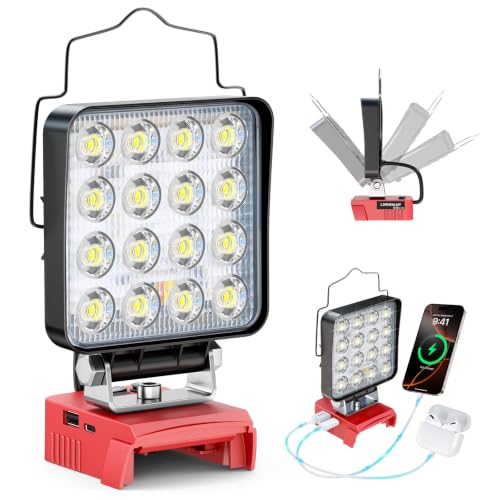 Portable LED Work Light Compatible with Milwaukee...