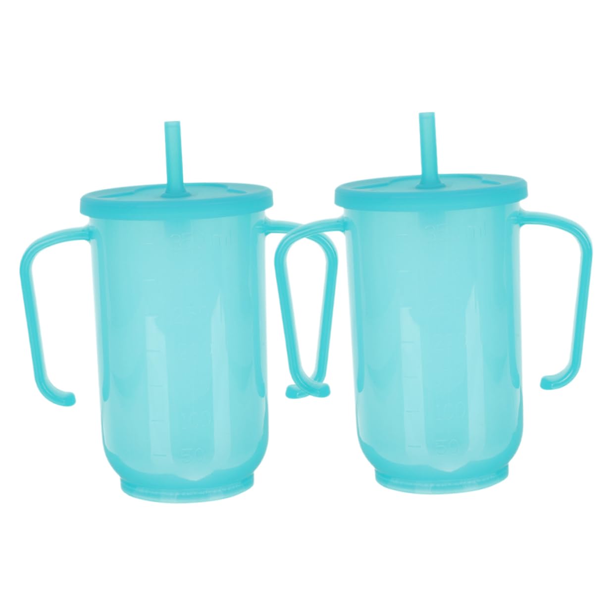 TOVINANNA Elderly Feeding Cup Straw Plastic Cup Handles Design for Seniors Reusable Water Bottle