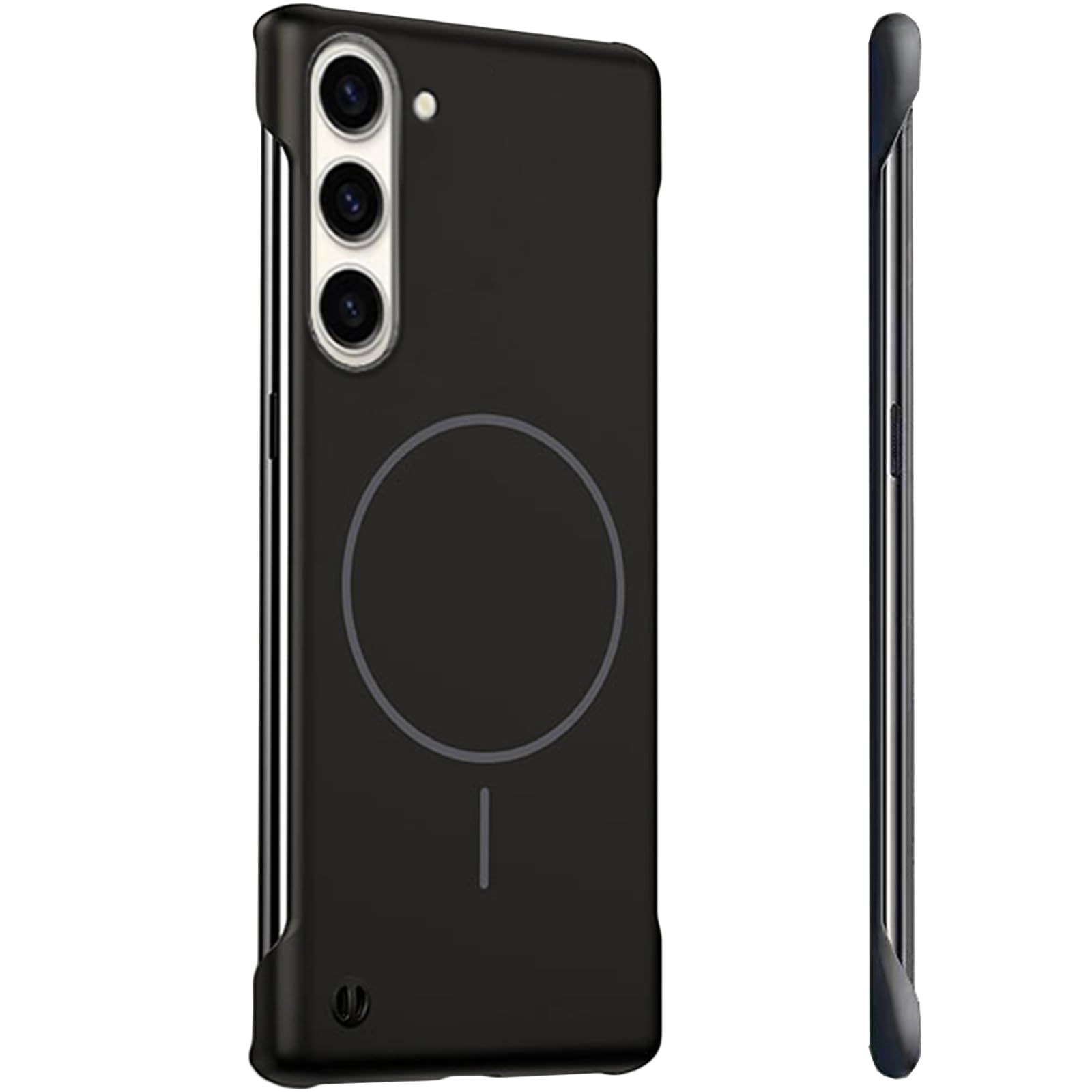 RUNGOS for Samsung S23 Plus / S23+ Case MagSafe (Bare Metal Feel) [Built-in Strong Magnet] [Rapid Heat Dissipation] Slim Borderless Cover for Samsung Galaxy S23 Plus Case, Thin Sturdy MagSafe Cover Galaxy S23 Plus 6.6'' (2023) Black