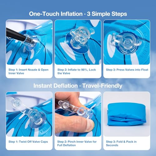 Pool Floats for Adult -Floating Lounge Chairs,Inflatable Pool Floats with Cup Holders 2 Repair Patch Suit for Swimming Pools, Beach, Pool Toys,Backyard Party,Lakes(2 Packs