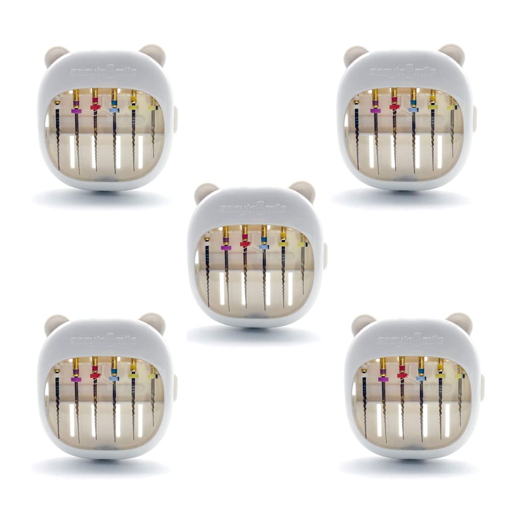 5Pack Dental Root Canal Files Organizer Case Endodontic Management Disinfection Box with Measuring Ruler Dental Sterilization Box