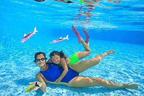 Zhfuys Diving Pool Toy Underwater Swimming Fish Shape Diving Ring,4 Pack #TOP4