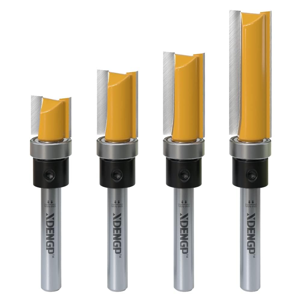 XCAN Trim Router Bit Set - 1/4 6mm Shank Pattern/Template Woodworking Cutter Tenon Cutter for Woodworking Tools - 1420