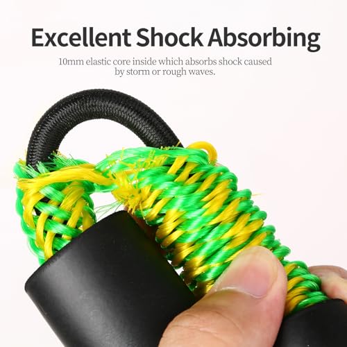 2 PK Green Bungee Dock Lines for Boats 2FT with 316 Stainless Clip Boat Accessories Marine Grade Boat Rope Boating Accessories Boat Dock Lines Jet Ski or PWC Mooring Boat Lines & Dock Ties