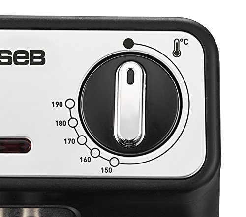 SEB Fritteuse Semi Tefal FR501000 Family Pro 3L Kaltzone + Bullauge + Digitaler Timer + regelbarer Thermostat, 2400 W, 3 Liter, Schwarz, Edelstahl 4 l Digitaler Timer silber – Bild 6