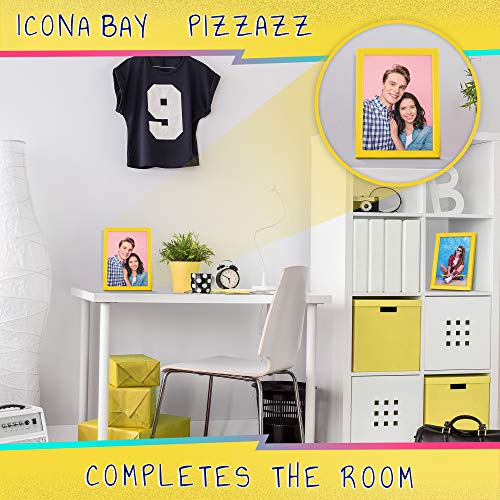 Icona Bay 5X7 Picture Frame, Yellow Colored Solid Wood Scandinavian Style Frame For Photo, Pizzazz Collection #TOP4