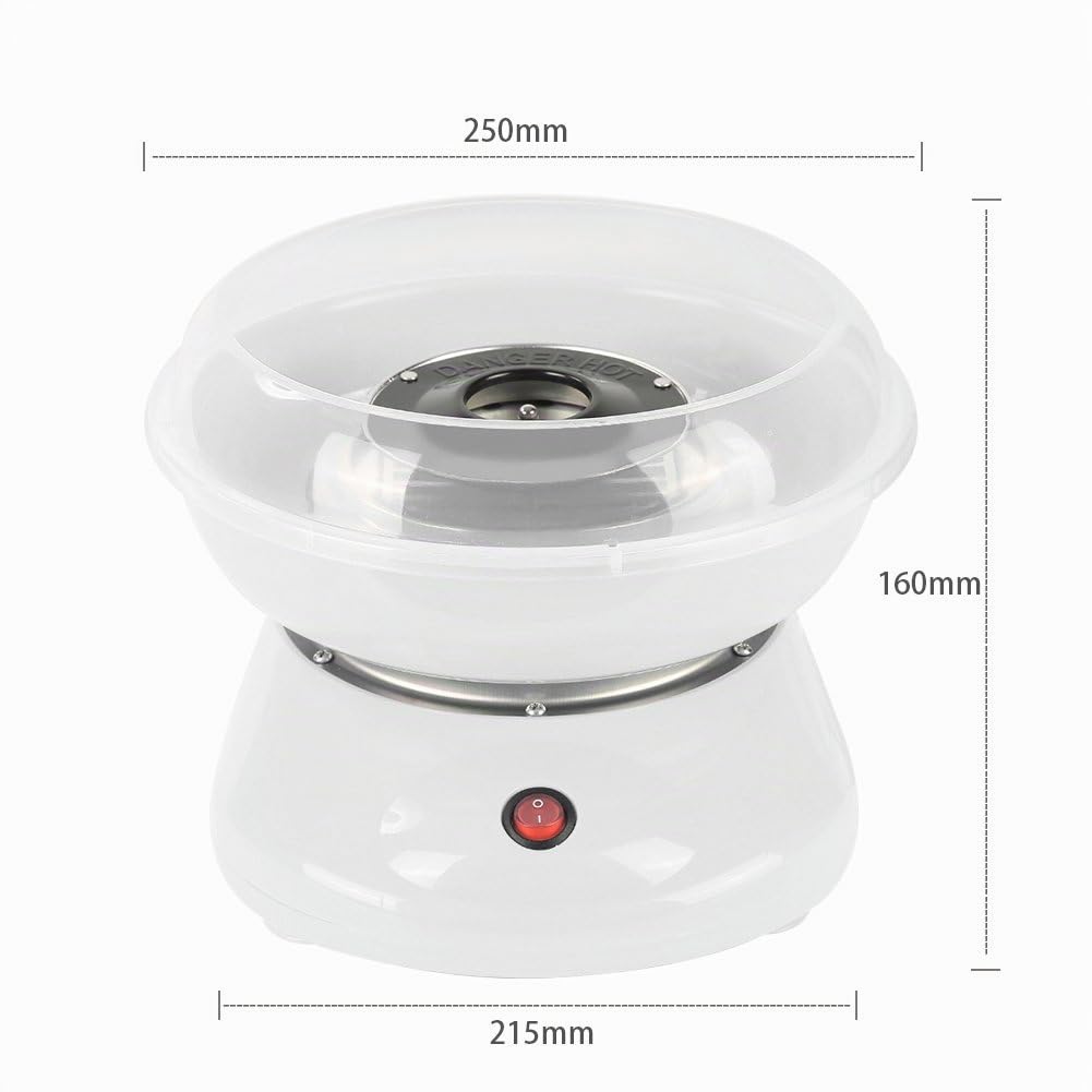 Macchine per zucchero filato Cotton Candy Famiglia 3 colori (cucchiaio di misurazione+ bastoni di bambù) (Bianco)