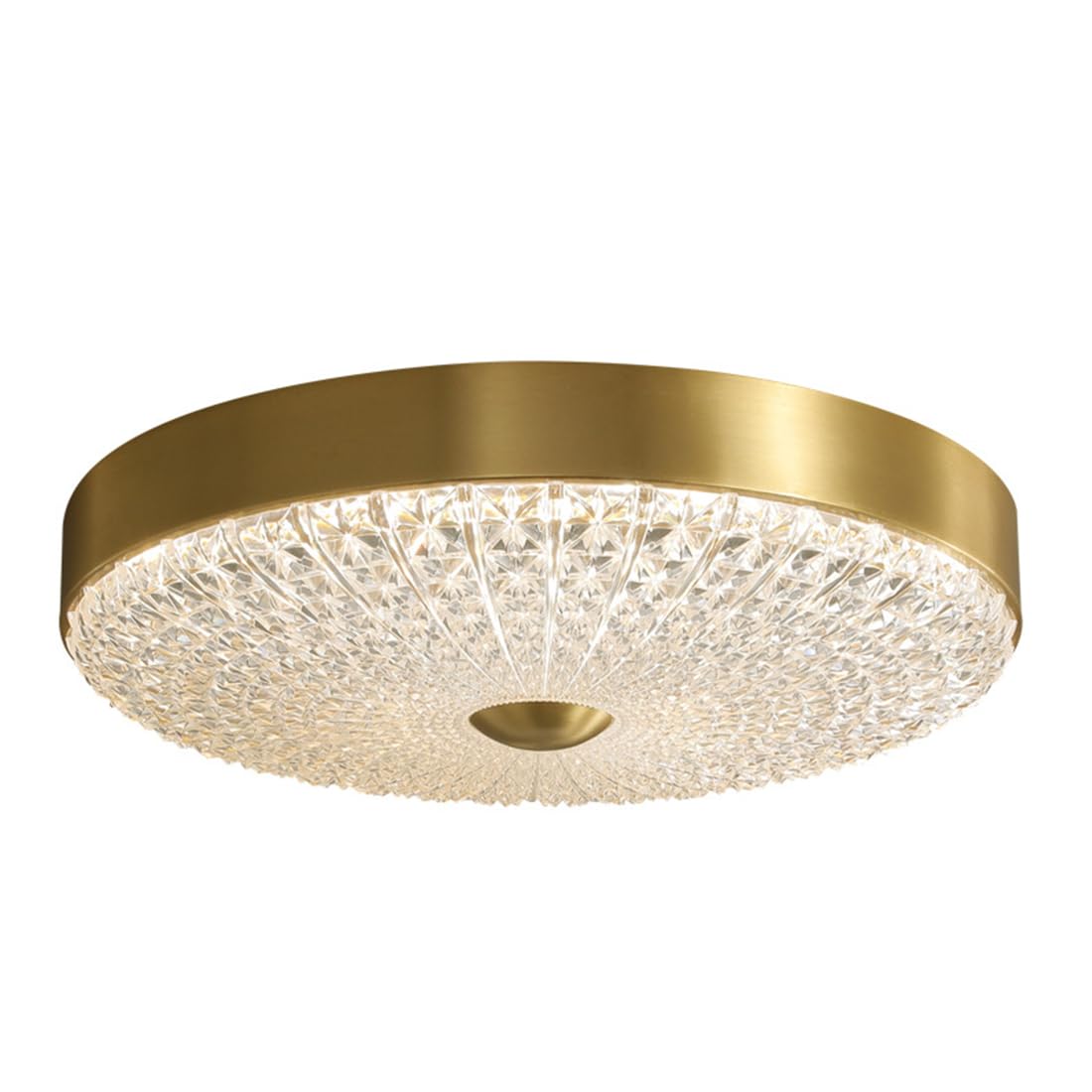 Plafonnier LED dorée à régulation de lumière panneau rond 50cm pour bureau
