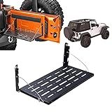 Wrangler JK JKU TJ Tailgate Table Aluminum Alloy Matte Black Rear Foldable Back Shelf for Holding Drink,Tools