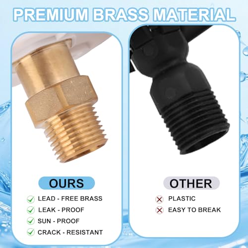 Image of BOXOB RV City Water Inlet with Brass Check Valve, 3 /4 inch NH Female to 1 /2 inch NPT Male RV Water Inlet Connection Replacement for Camper Trailer Motorhome (White)