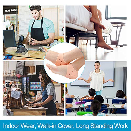 Image of 1 Pair Half Heel Socks Anti Crack Silicon Gel Heel And Foot Protector Moisturizing Socks for Foot Care, Pain Relief And Heel Cracks Free Size For Men And Women (Silicon Half Heel, 1 Pair)