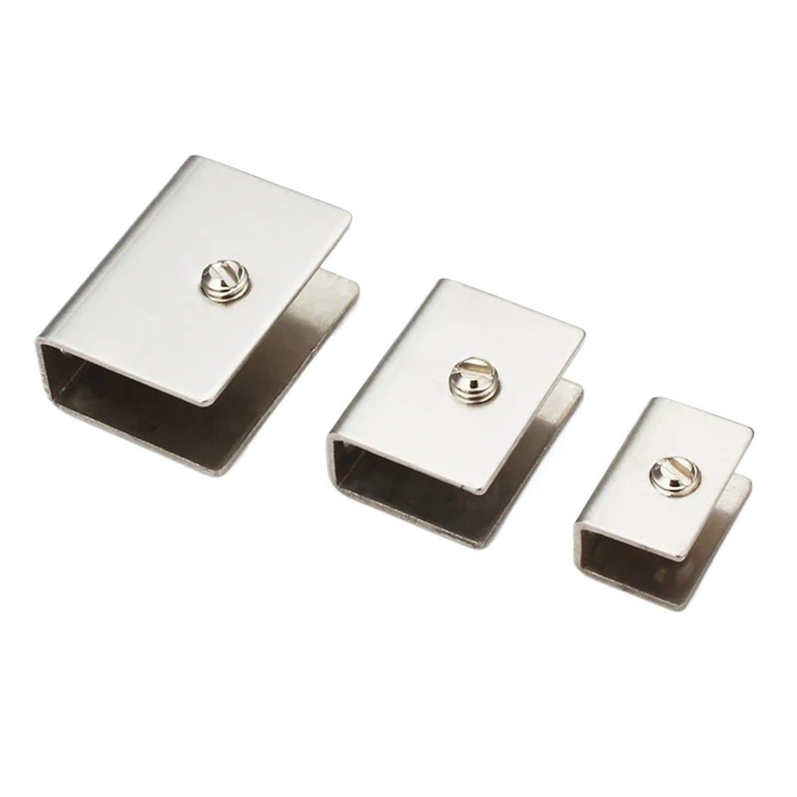 4pcs Rectangular Shape Stainless Steel Glass Clamps Shelves Support Bracket Clips(Clamp 6-8mm)