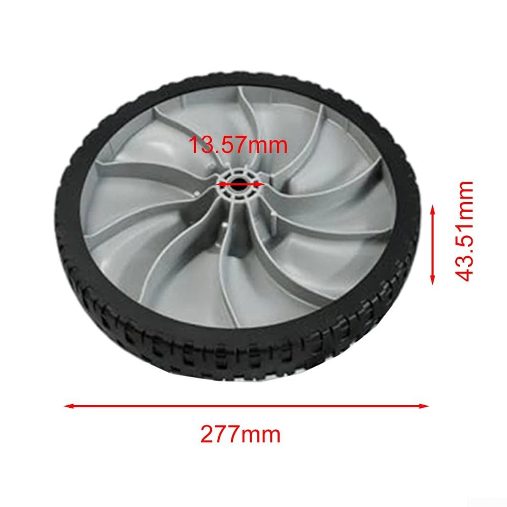 Rueda trasera para cortacésped de 11 x 1.75 pulgadas, repuestos de plástico resistente para cortacésped compatible con 634-04625 ajuste de larga duración (2 piezas)