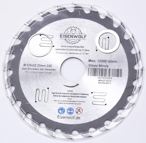 Hoja de sierra circular para madera (125 x 22,23 mm x 24 dientes)