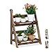 Relaxdays Blumentreppe, 2-stufig, Blumenleiter Holz, klappbar, Leiterregal Pflanzen, HBT: 51,5 x 41 x 24 cm, dunkelbraun