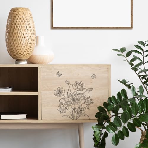 Fumwase FUMWASE20240105 2 Pcs Toilet Tank And Seat Stickers Set With Different Patterns Monochrome Floral Butterfly Toilet Stickers Decals Removable Waterproof Self-Adhesive Toilet Lid Decals thumb #6