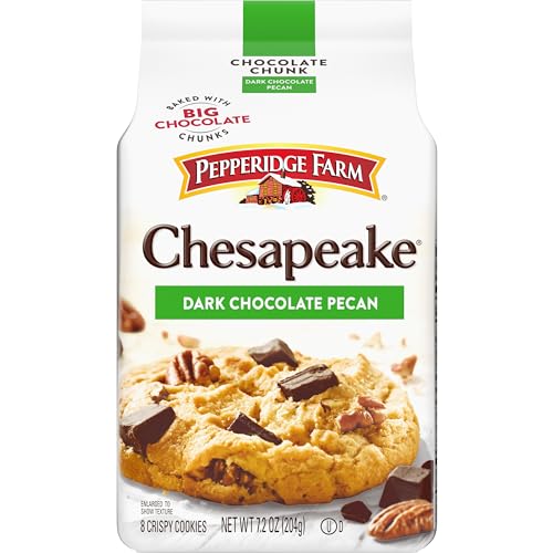 Pepperidge Farm Chesapeake Crispy Dark Chocolate Pecan Cookies, 7.2 Oz Bag (8 Cookies) (Pack of 20)
