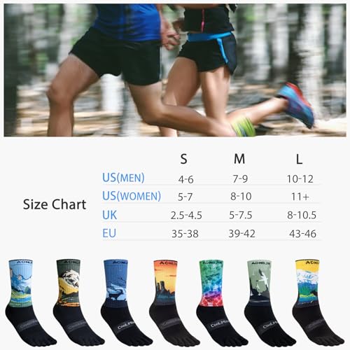 Image of AONIJIE Toe Socks for Men and Women Athletic Hiking Coolmax Socks with toes - Soft Comfortable and Moisture Wicking