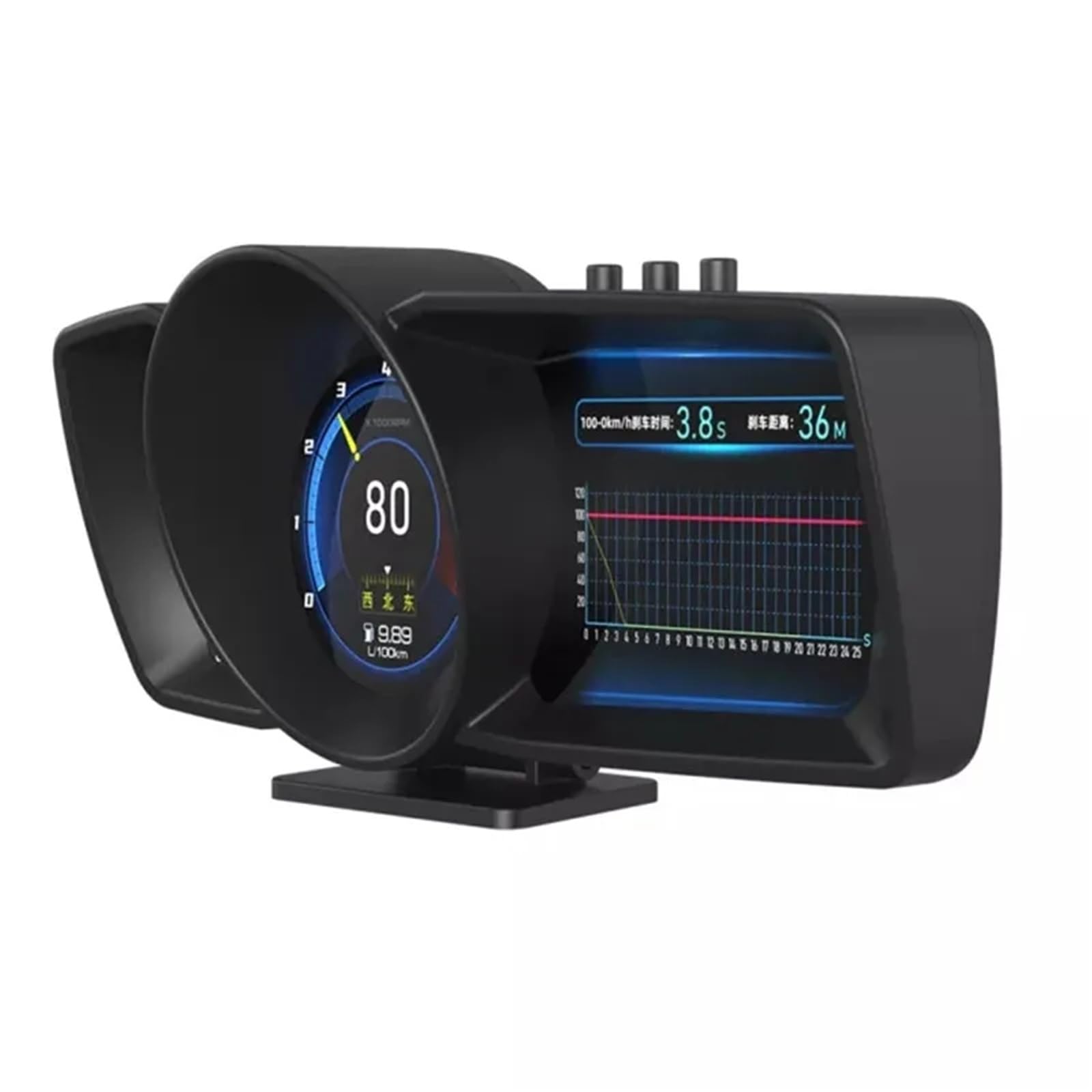 Car HUD Multi-Function Dashboard Head Up Display OBD2+GPS Smart Speedometer Auto Gauge Alarm System Turbo Boost