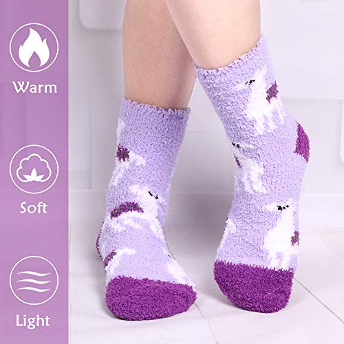 Image of Fuzzy Socks for Women Fluffy Cozy Slipper Socks Fall Halloween Socks Gifts | Soft Thick Plush Warm Socks, Christmas Winter Gifts for Ladies,Comfortable Indoor Home Socks, Sleep Slipper Socks