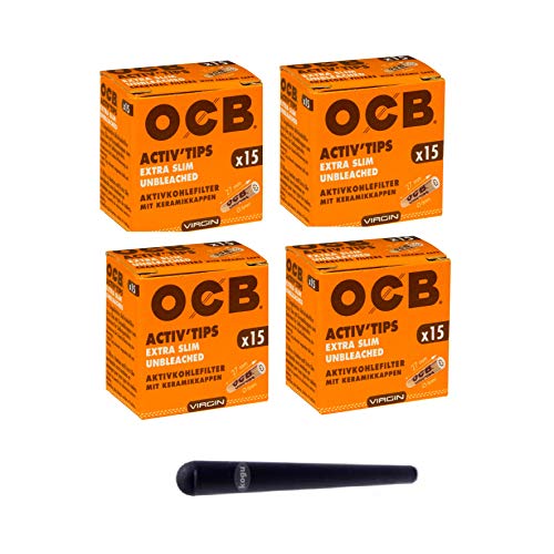 kogu OCB Activ Tips - Juego de Puntas de Filtro de carbón Activo (extrafinas, 6 mm, Incluye Funda J) Cover