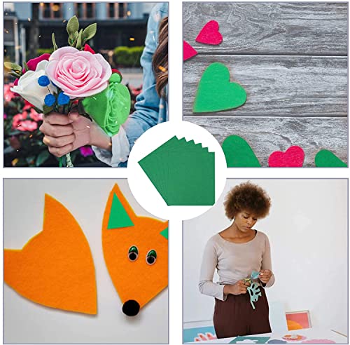 Image of SAVITA 5Pcs 10x9 Inch 3mm Thick Felt Sheets, Stiff Felt Hard Craft Fabric Squares for Kids DIY Crafts Patchwork Embroidery Sewing Crafting Project (Green)