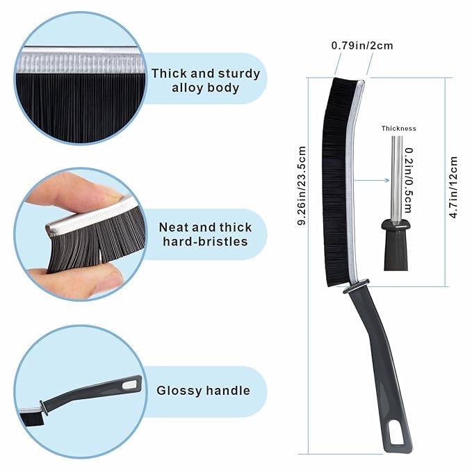 Image of Gap Cleaning Brush Multi-Purpose Door Window Track Deep Cleaning Brush Supplies,Bathroom Gap Cleaning Brush (3, Black)