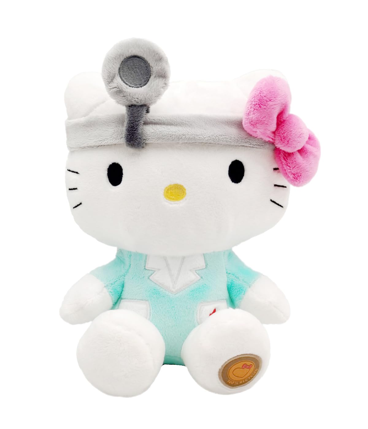 Hello Kitty Doctor Eco Plush 24 cm w kartonowych torebkach wielokrotnego użytku – plusz jest wykonany w 100% z butelek PET pochodzących z recyklingu