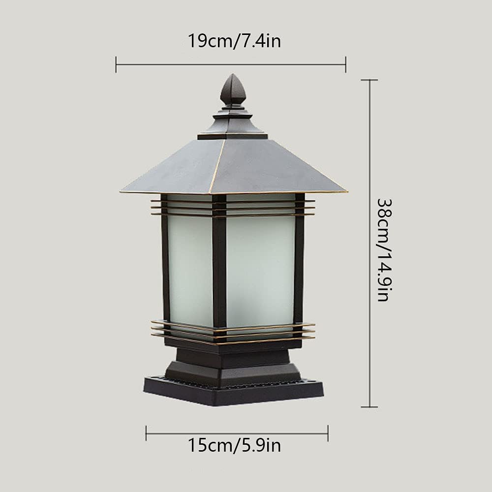 CHENKUI Outdoor Lawn Lamp Post Head Light LED Cast Aluminum Post Lamp Light Fixtures E27 Base,Vintage Pier Mount Post Cap Light for Fence Deck Patio Garden Decor Fits Posts