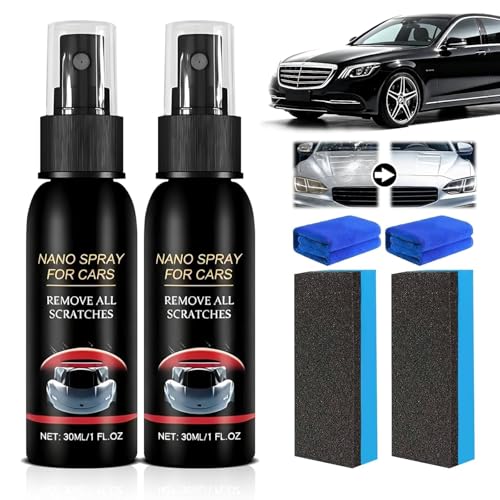 2 Stück Nurafix Auto Spray Kratzer Entfernen Quick Effect Coating Agent Kratzer Entferner Auto Beschichtungs Sprays für Glanz und Schutz Scratch Remover Auto Autolack-Reparatur für Fahrzeuge 30ml