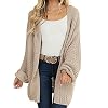 Maroway Womens Cardigan Solid Color Long Sleeve Open Front Chunky Knit Sweater Outwear
