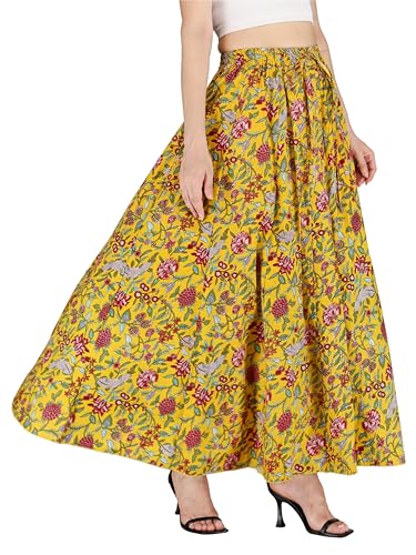 Image of Sttoffa Cotton Printed Women Wear Maxi Long Skirt 40 inch inch Full Length