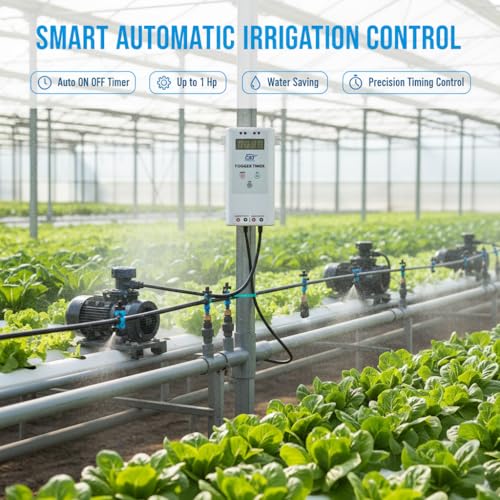 Image of CSI INTERNATIONAL Digital Cyclic Timer for Fogger, Hydroponics, Auto Cut Off Irrigation Pump, Mist Cooling, Water Motor, Up to 1Hp /15A, ON /Off in Seconds /Minutes for Agriculture & Industrial Use
