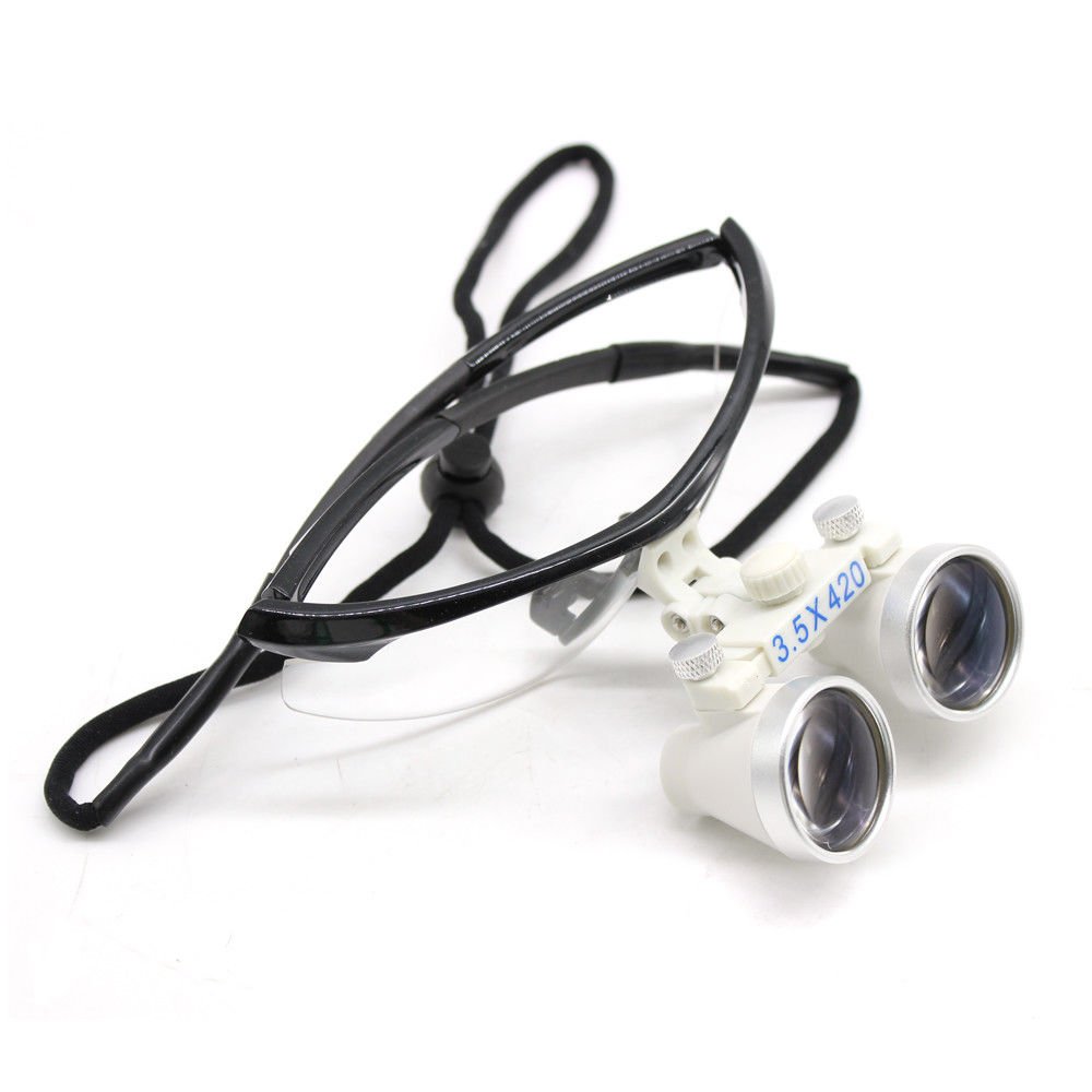 BoNew-Oral 3.5X420 Medizin Loupes Binokularlupen Kopflupe Lupenbrille LED Headlight Lamp